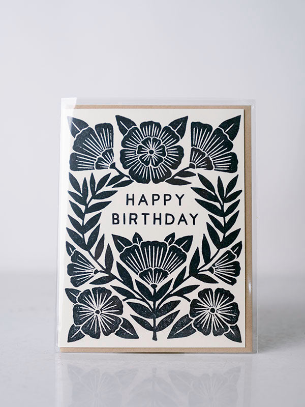 Katharine Watson Card, Happy Birthday, Blue Flowers