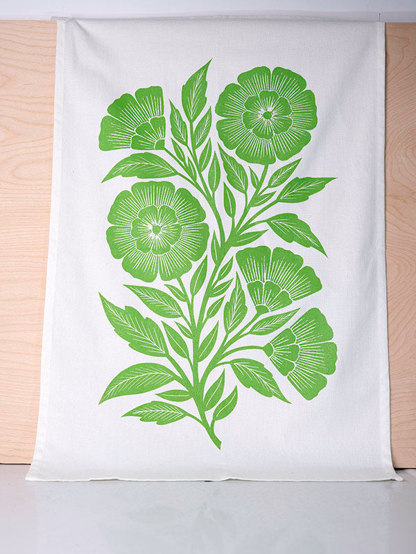 Katharine Watson Tea Towel, Green Floral