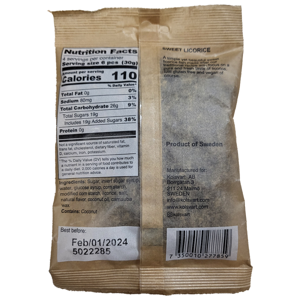 Kolsvart Sweet Licorice 4.2oz (120gm)