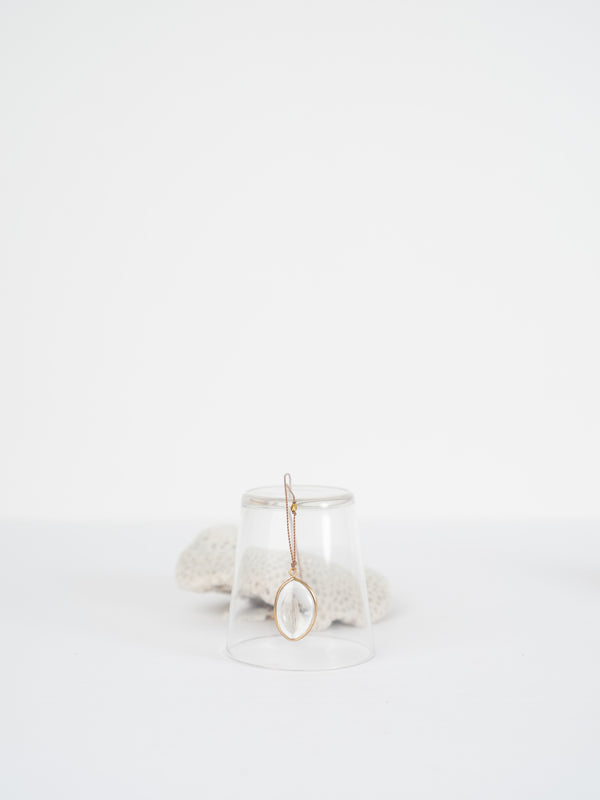 Margaret Solow Clear Quartz Cabochon Necklace 14k