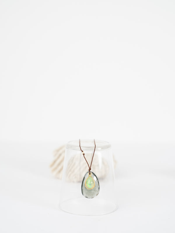 Margaret Solow Moss Aquamarine Opal Necklace