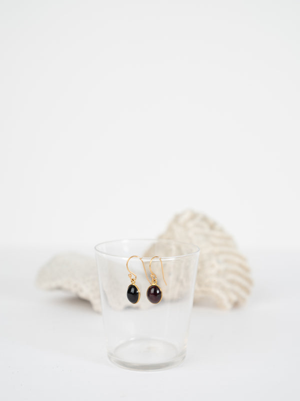 Margaret Solow Black Opal earrings, 18k