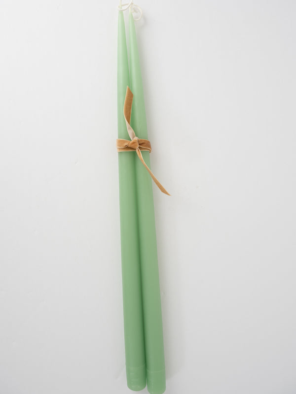 Hand dipped 17" taper candle, Apple Green