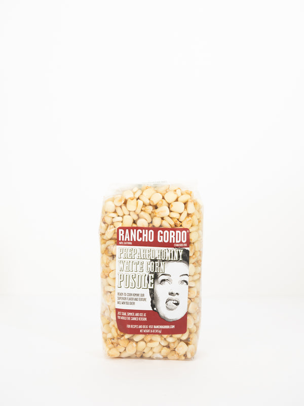 Rancho Gordo, White Corn Posole/Prepared Hominy 16 oz.