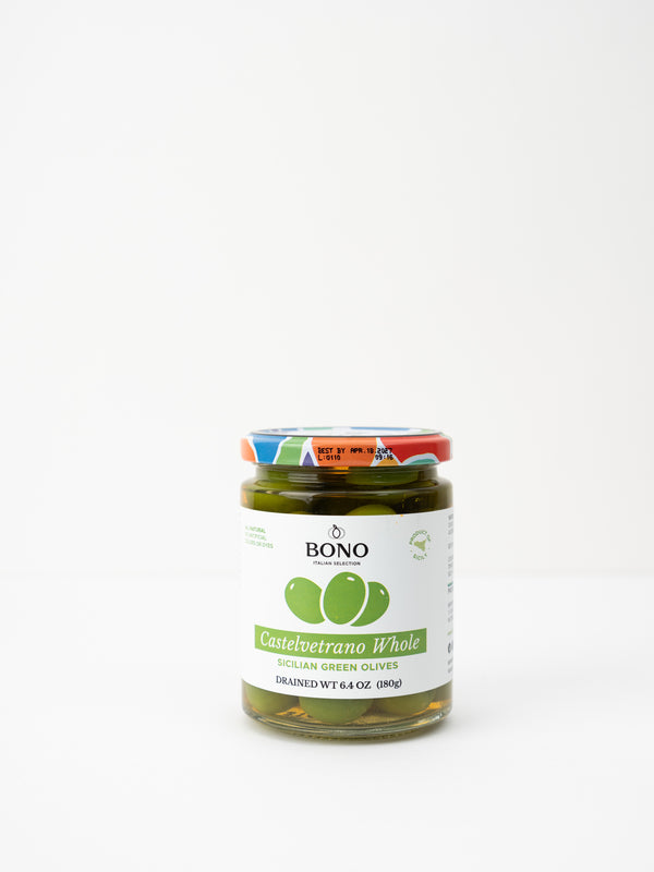 Bono Castelvetrano Whole Sicilian Green Olives, 6.4 oz.