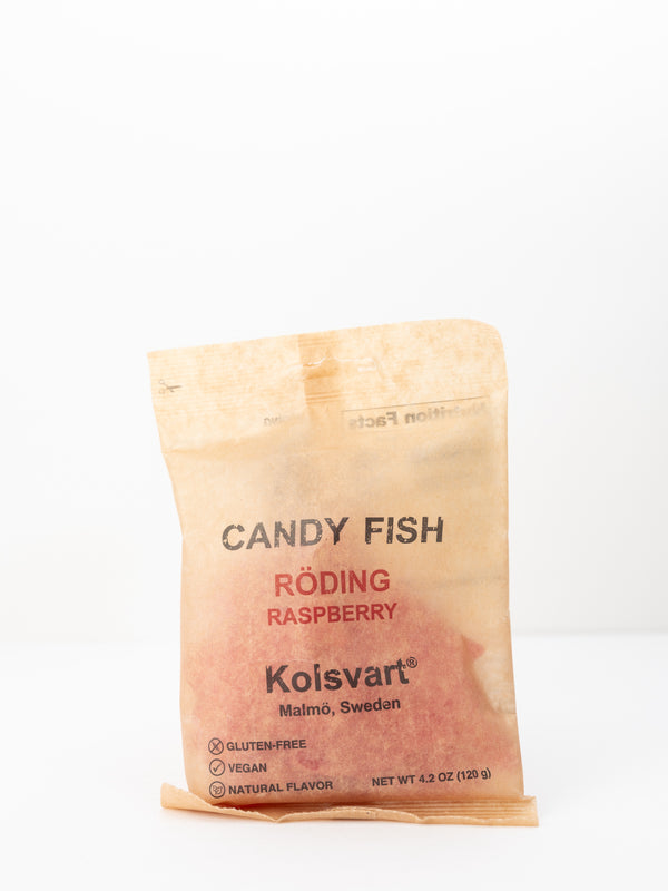 Kolsvart Raspberry Swedish Fish (Roding), 4.2oz