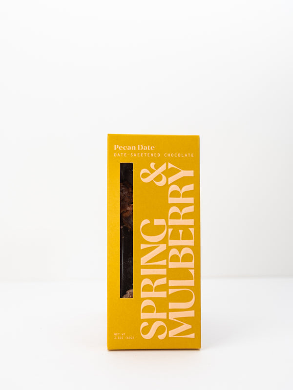 Spring & Mulberry Pecan Date Chocolate, 2.1 oz.