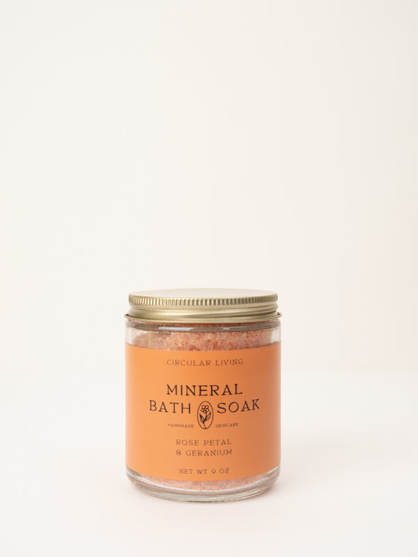 Circular Living, Rose Petal & Geranium mineral bath soak, 9 oz.