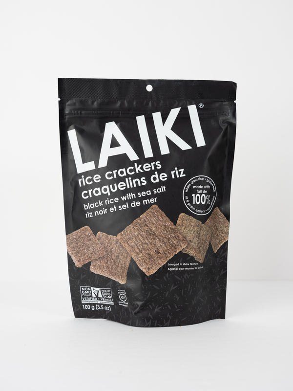 Laiki black rice crackers, 3.5 oz