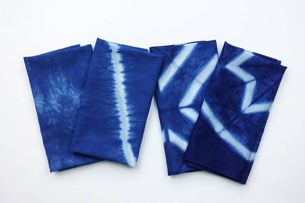 Indigo Shibori Kit (Bandana + Tenugui)