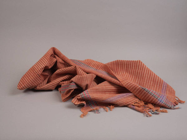 Storie Cotton Towel Khadi, Umber & Violet