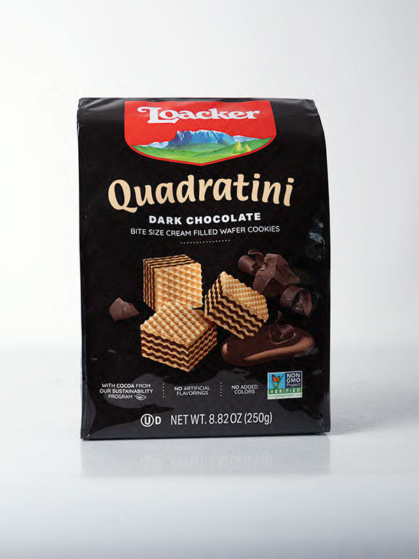 Loacker Quadratini, Dark Chocolate Wafer Cookies, 250 g.