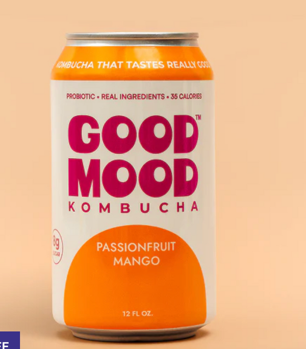 Good Mood, Kombucha Passionfruit Mango, 12 fl. oz.