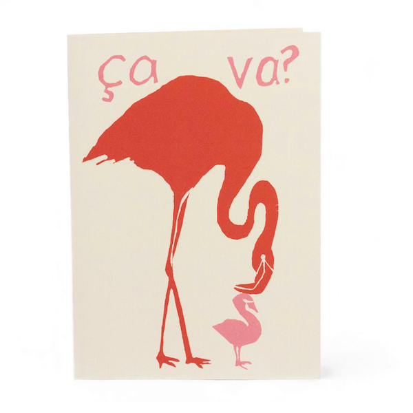 Cambridge Imprint, Ca Va? Flamingo Card